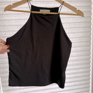 Black, high neck top